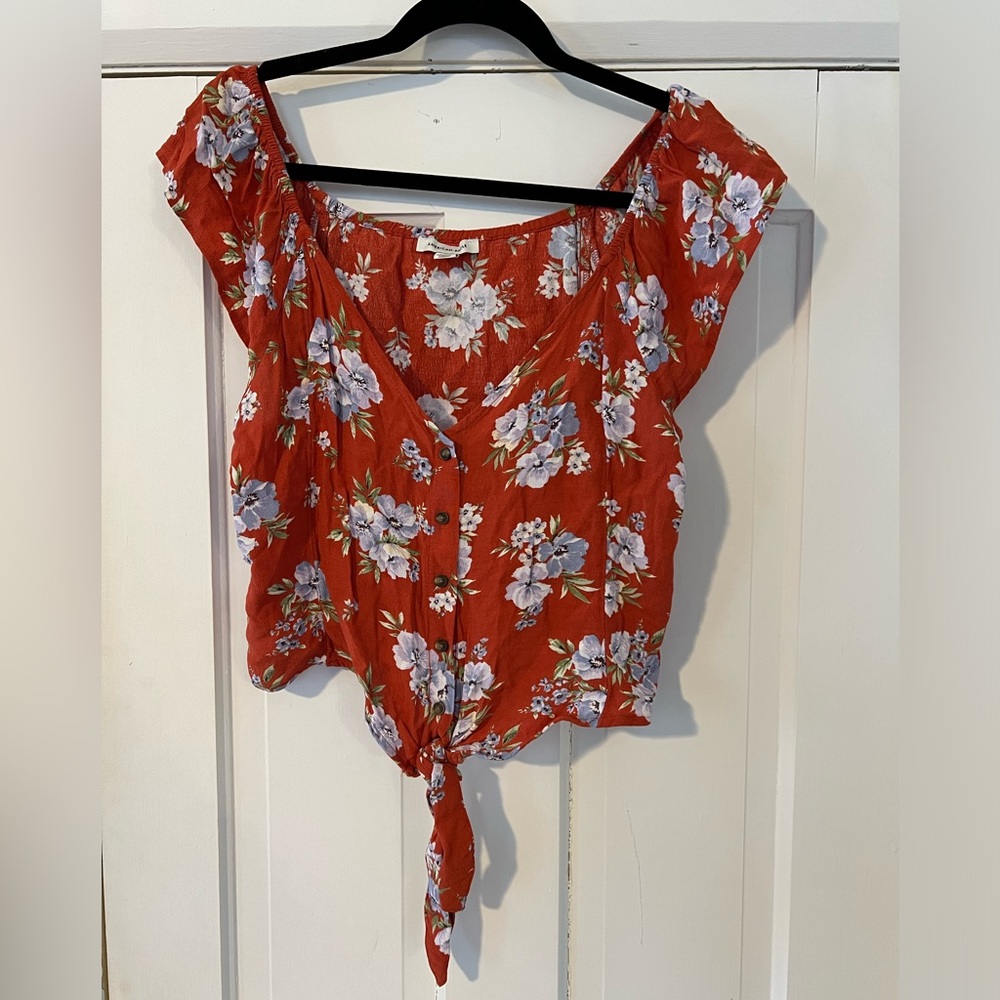 Orange Floral Top